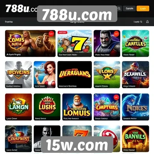 Diversidade de jogos disponíveis na plataforma 788u.com